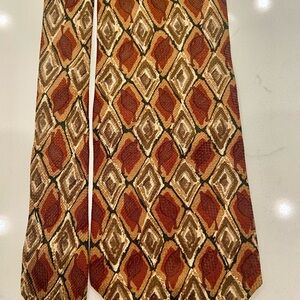 Guess Geometric Brown and Tan Tie